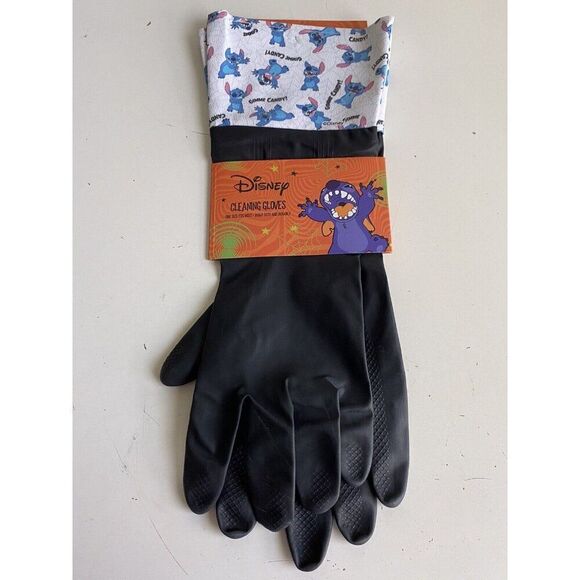Disney Halloween Lilo & Stitch Gimme Candy Heavy Duty Cleaning Gloves NEW - Picture 1 of 9